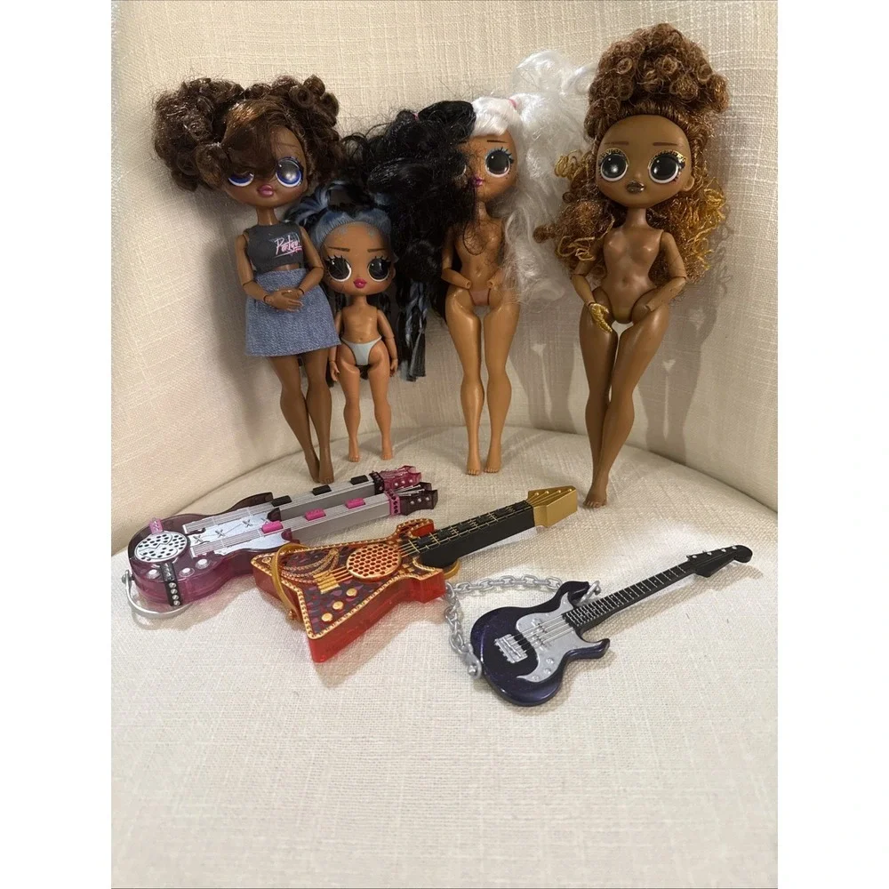 L.O.L. Surprise! O.M.G. Fashion Doll Lot Of‎ 4 With Accessories Guitars READ!